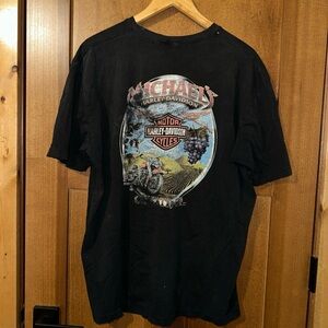 Harley Davidson T Shirt Mens 2XL Black Cotati CA Graphic Distressed Biker‎ Tee